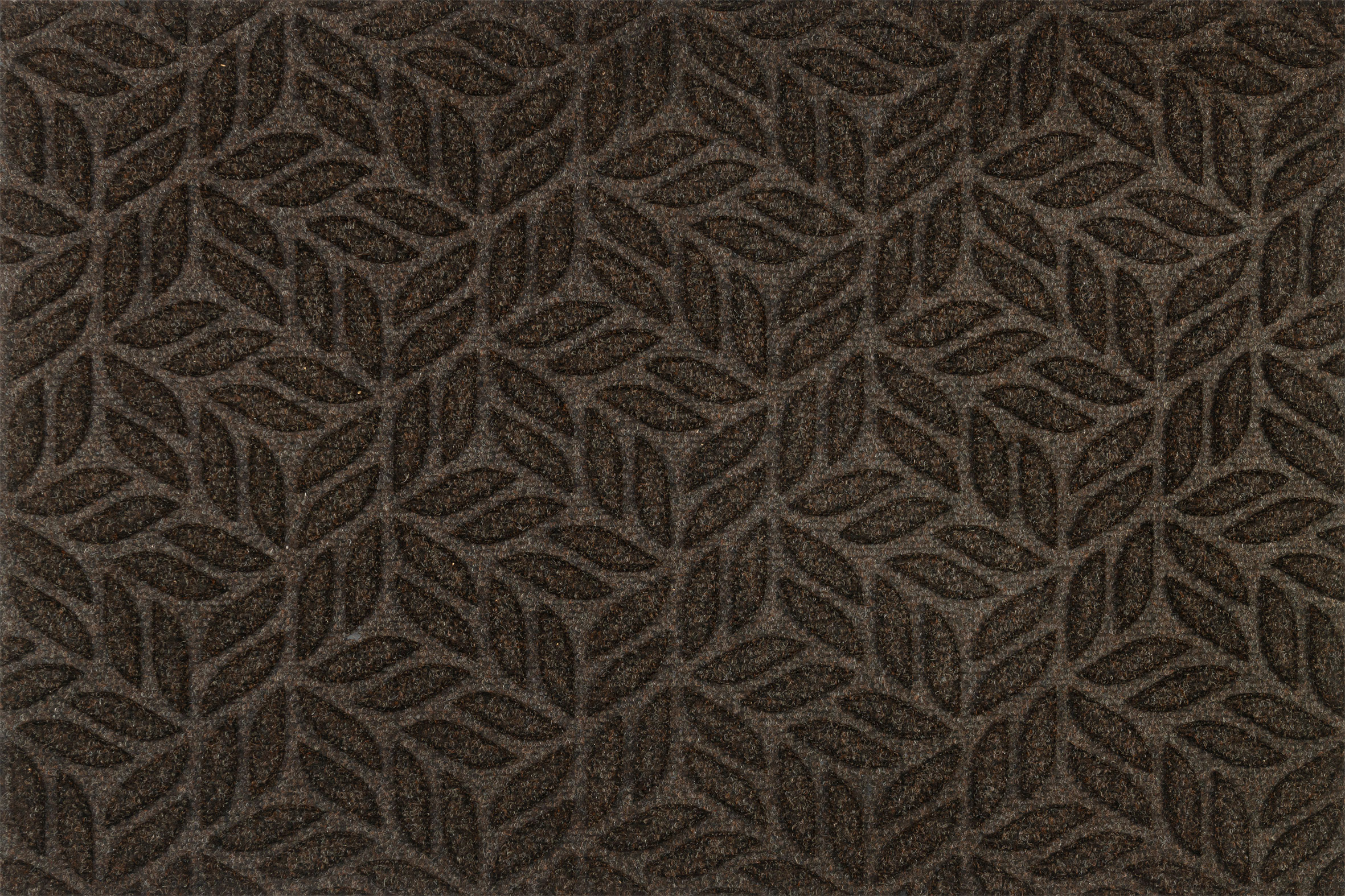 Paillasson extérieur DUNE Leaves Dark Brown – feuilles en relief marron foncé