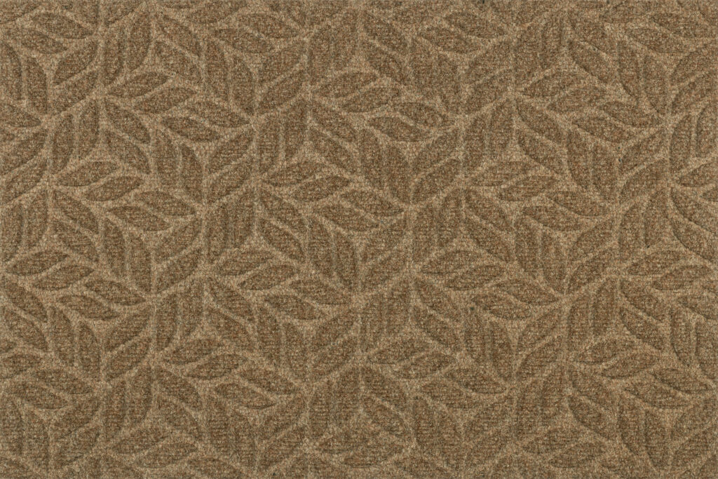 Paillasson extérieur DUNE Leaves Taupe – feuilles en relief taupe