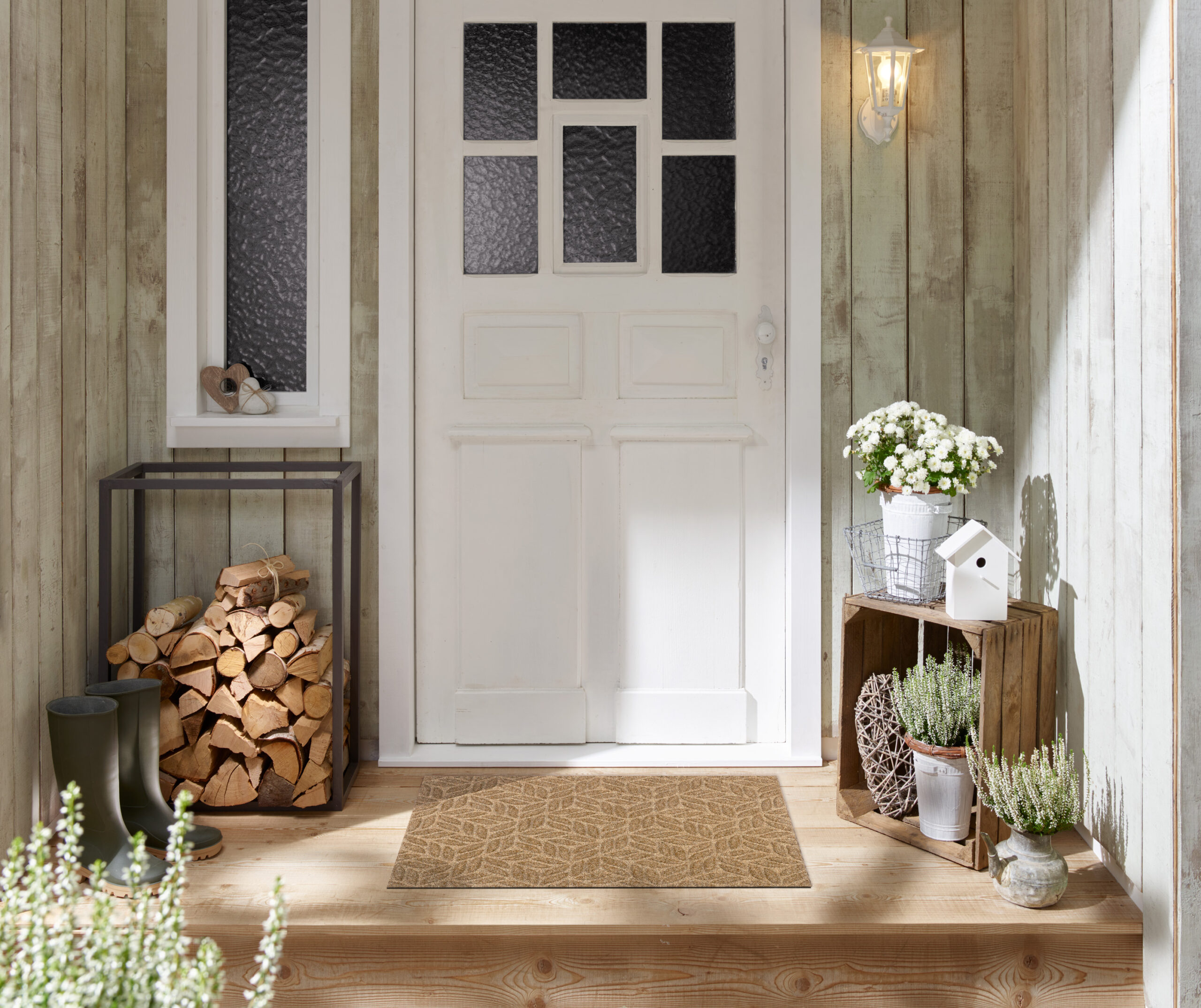 Paillasson extérieur DUNE Leaves Taupe – feuilles en relief taupe – Image 5