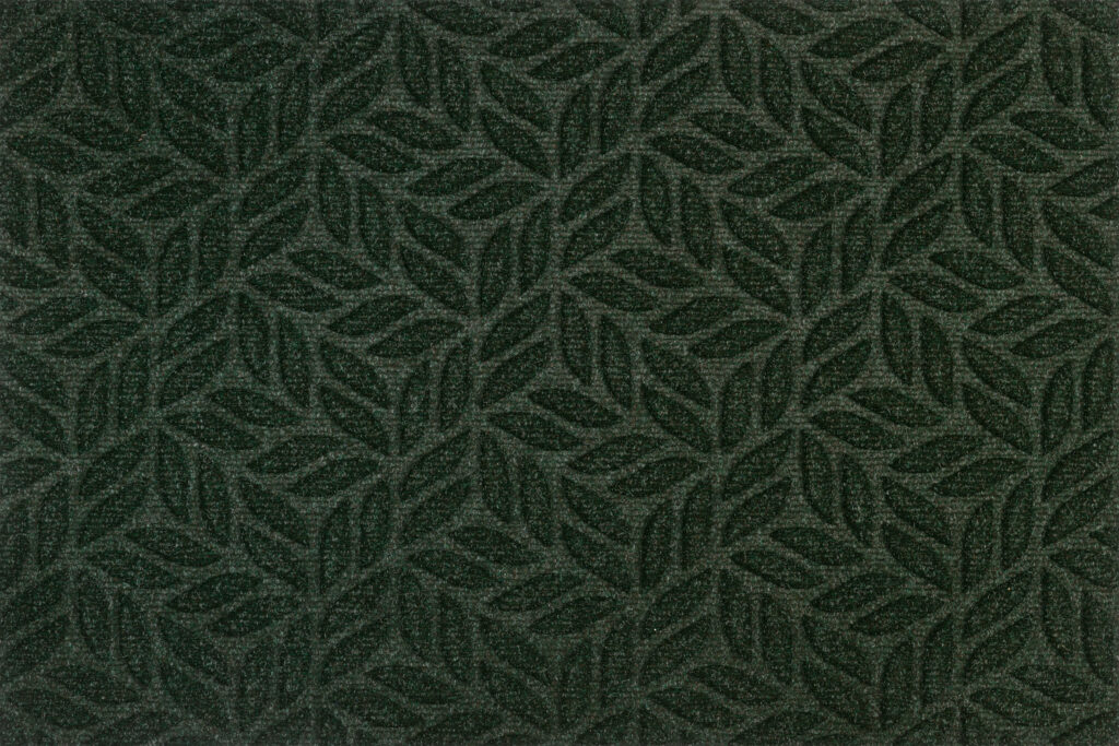 Paillasson extérieur DUNE Leaves midnight green – feuilles en relief vert nuit