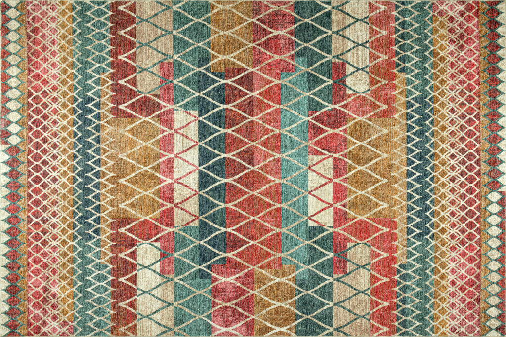 Tapis lavable Rugello Kadira - patchwork bohème façon kilim