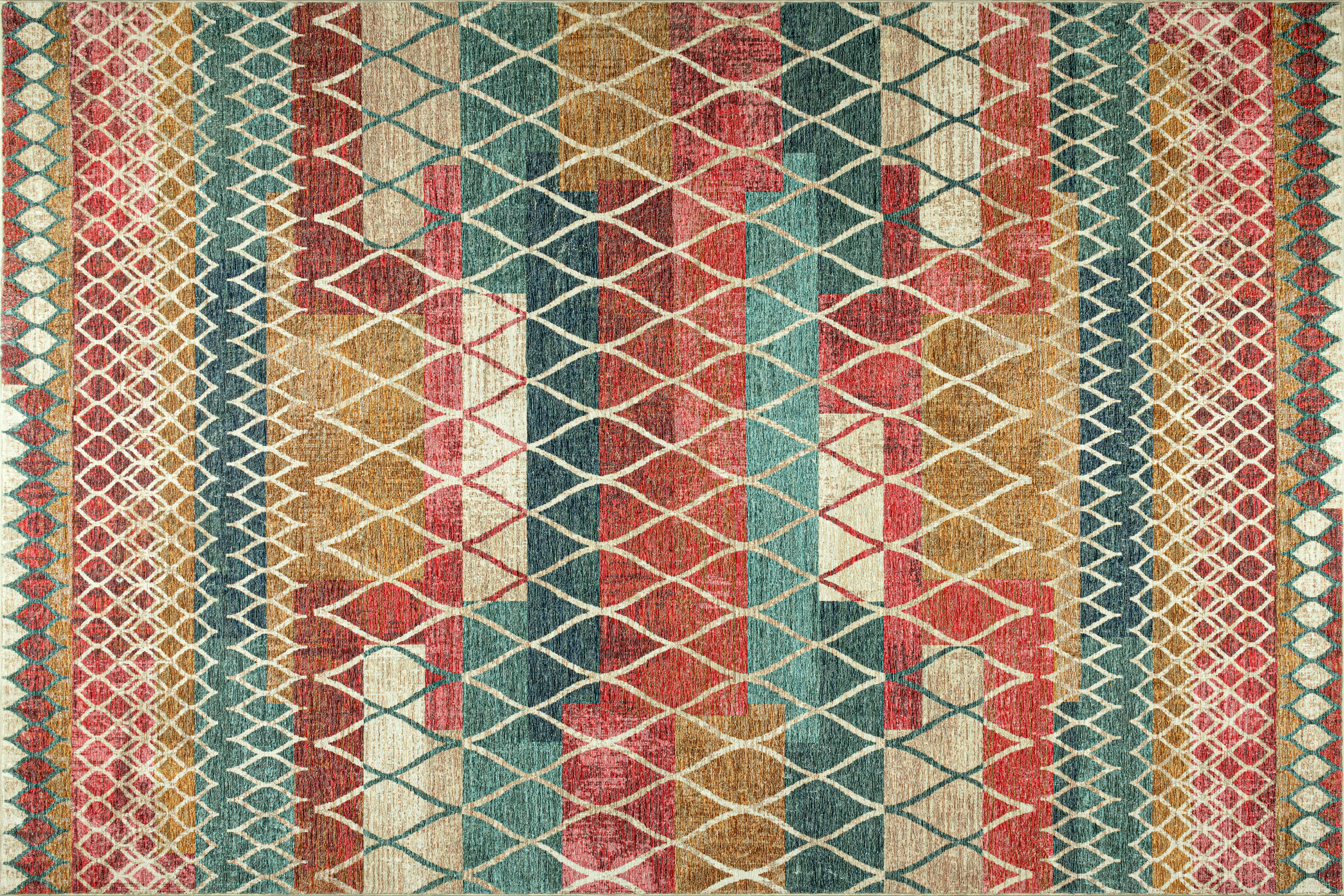 Tapis lavable Rugello Kadira - patchwork bohème façon kilim
