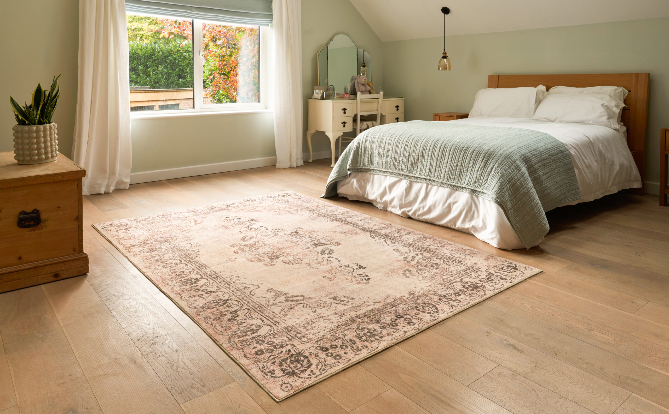 Tapis lavable Rugello Lisora – médaillon persan délavé – Image 4