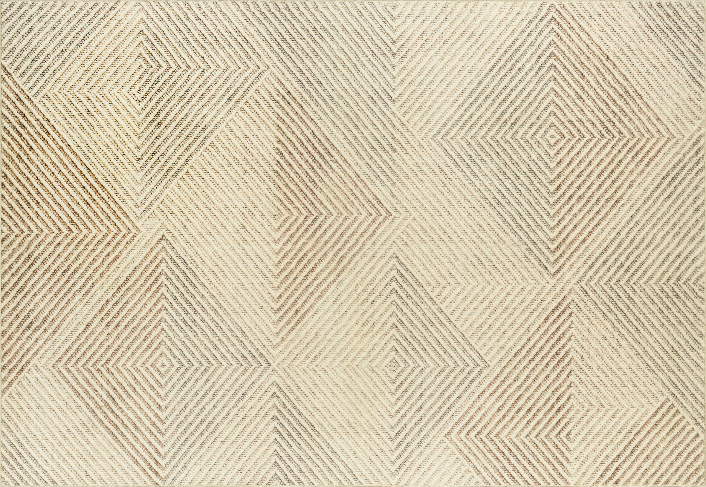 Tapis lavable Rugello Lumo – losanges ton sur ton crème