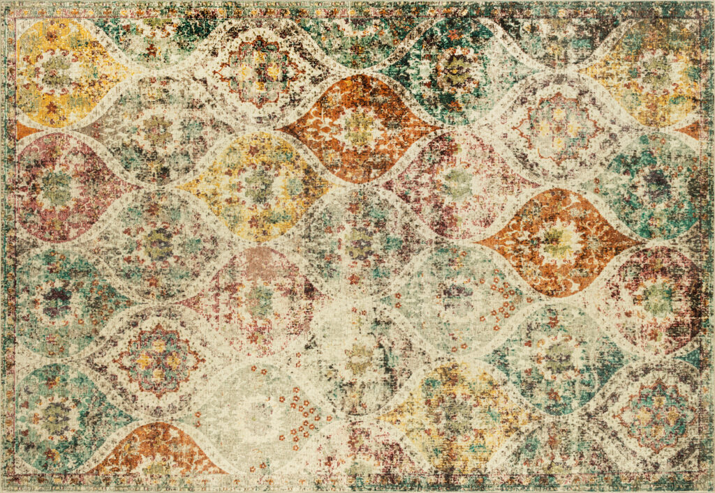 Tapis lavable Rugello Seruna – médaillons vintage colorés