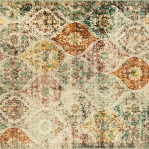 Tapis lavable Rugello Seruna – médaillons vintage colorés