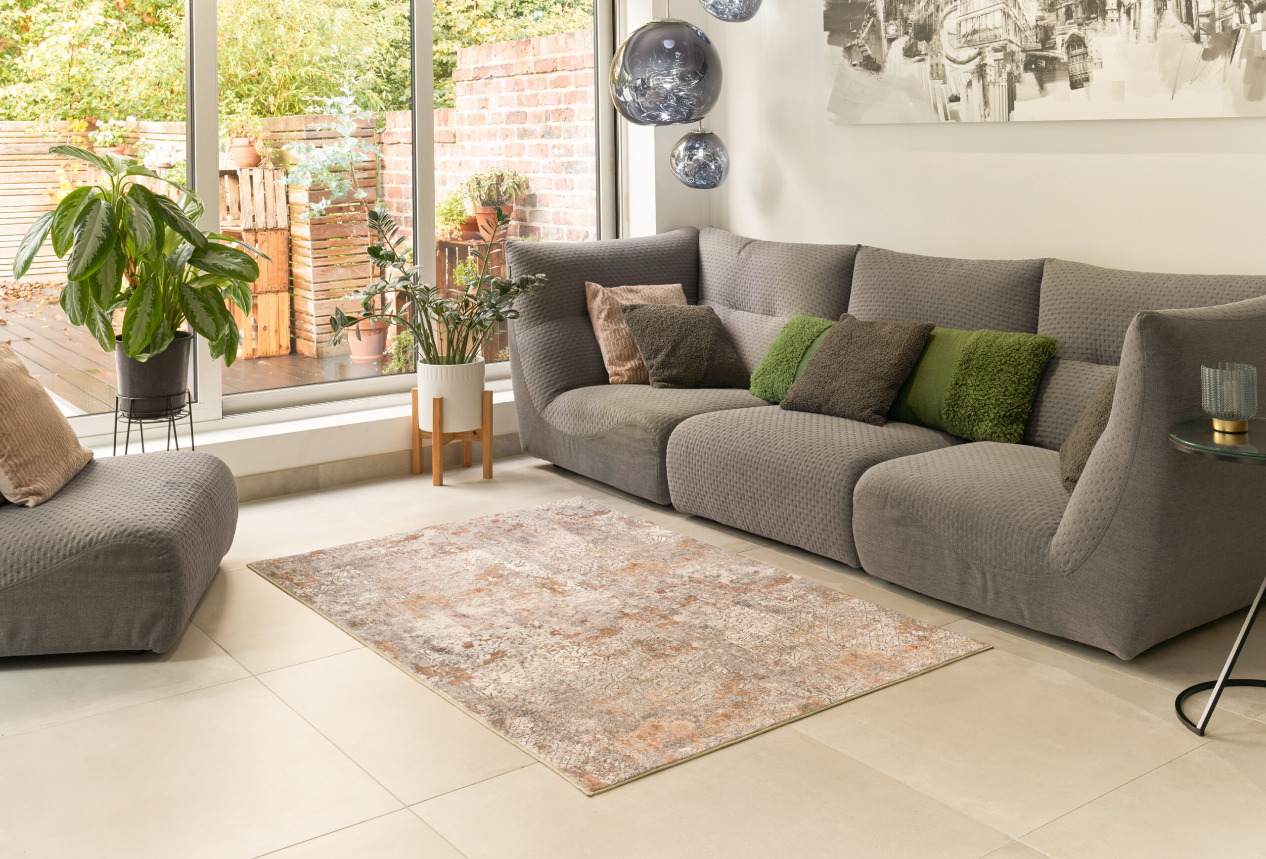 Tapis lavable Rugello Velune – vintage abstrait loft – Image 9