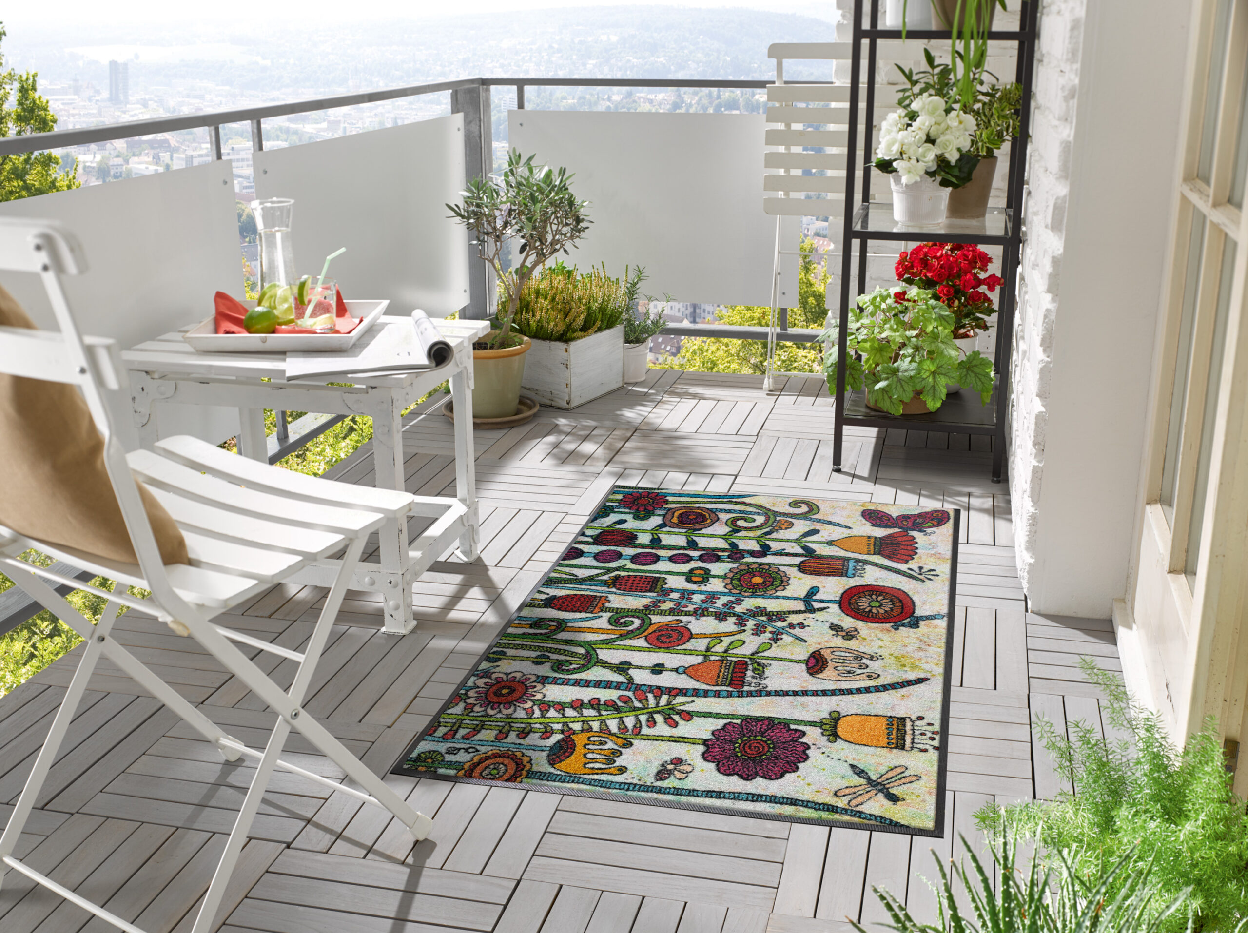 Paillasson lavable wash+dry Sonnentag – grandes fleurs – Image 5