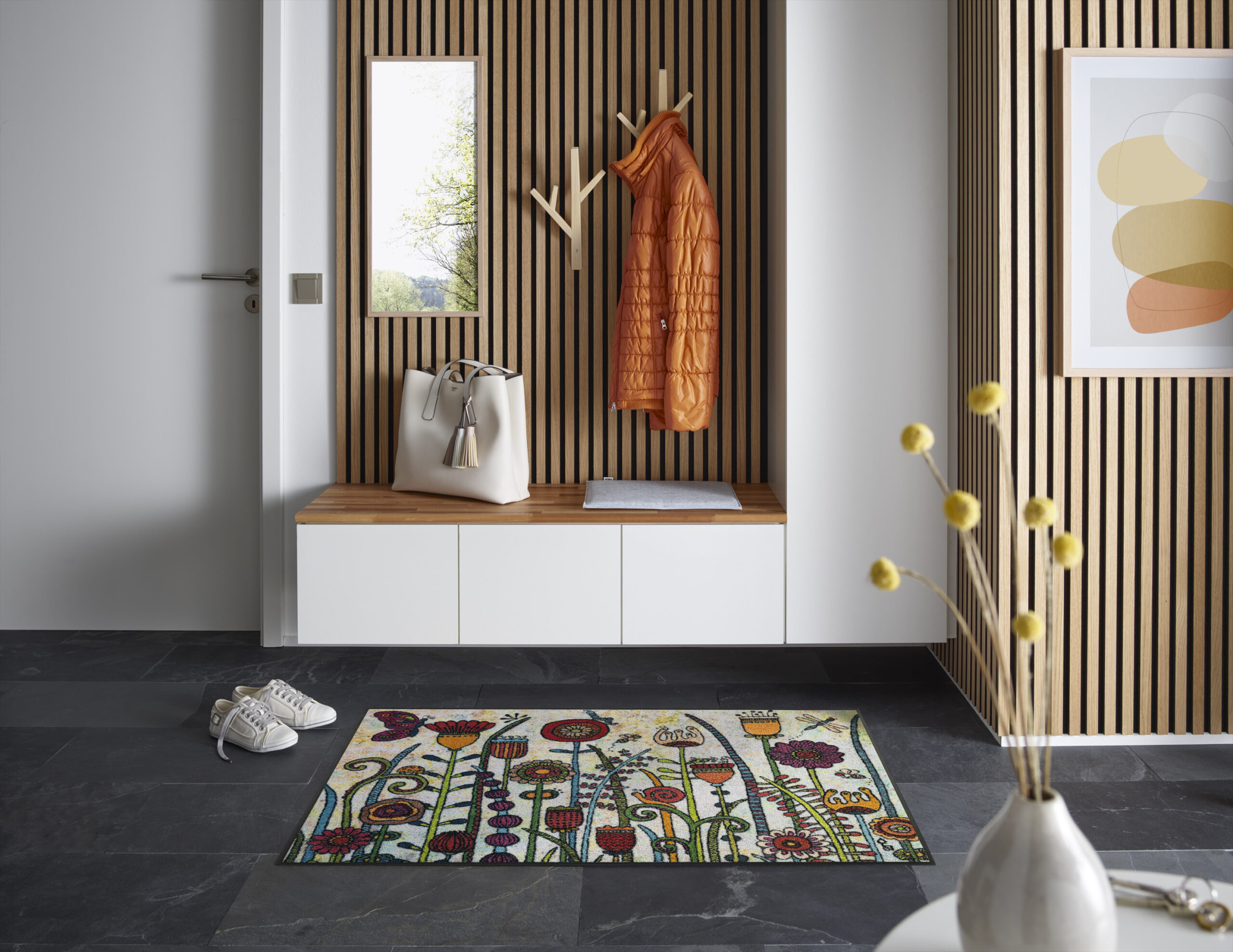 Paillasson lavable wash+dry Sonnentag – grandes fleurs – Image 4
